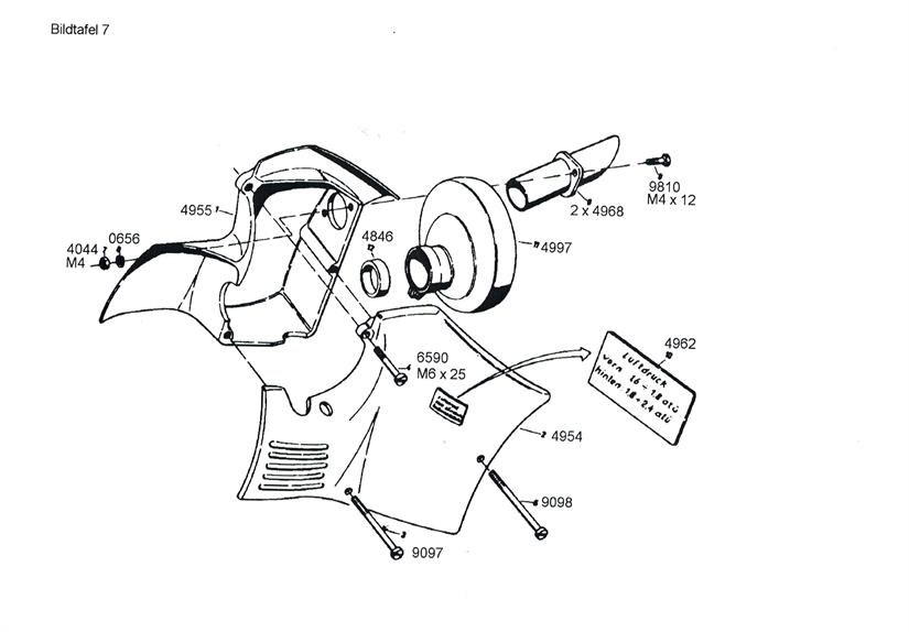 Ansaug Teile Verkleidung Tafel 7