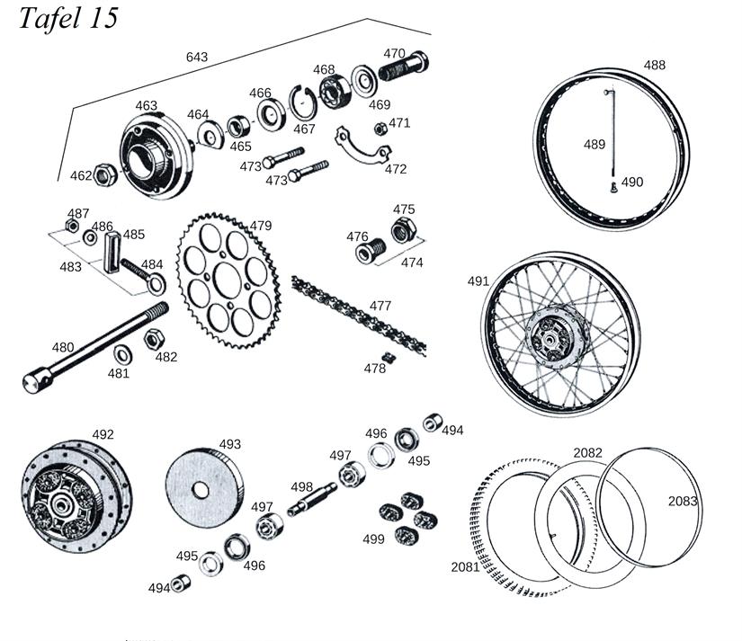Hinterrad Vorderrad Tafel 15