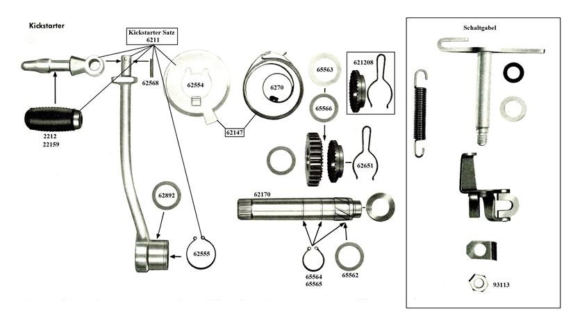 C 50 Super Kickstart Schaltgabel