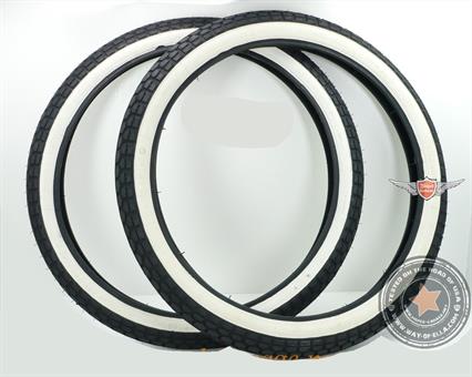 Rixe Sachs Weisswand Reifen Satz Continental 2 1/4 x 19 Zoll Mofa Moped Neu * 