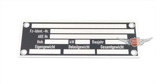 Mofa Mope Mokick Motorrad Typenschild uni 