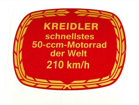 Kreidler Florett Flory Tank Aufkleber 210 km/h Rekord 