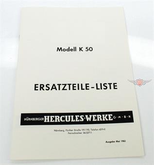 Hercules K 50 Ausgabe 1963 Ersatzteil Liste Teile Katalog 