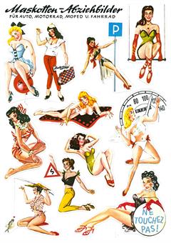 Pin Ups Rockabilly Abziehbilder Aufkleber 50 er Jahre Style 