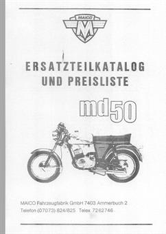 Maico MD 50 Ersatzteil Liste Teile Katalog 