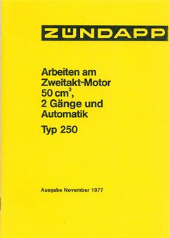 Zündapp ZR ZA A Typ 250 Mofa Moped Motor Reparatur Anleitung 