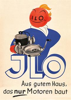 Ilo Motoren Aus gutem Haus das nur Motoren baut Werbe Plakat Moped Mofa 