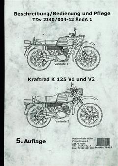 Hercules K 125 BW Bundeswehr Krad Beschreibung Bedienung und Pflege 