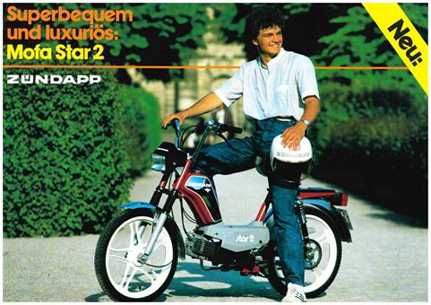 Zündapp "Superbequem und luxuriös: Mofa Star2" original Prospekt A4 NEU 