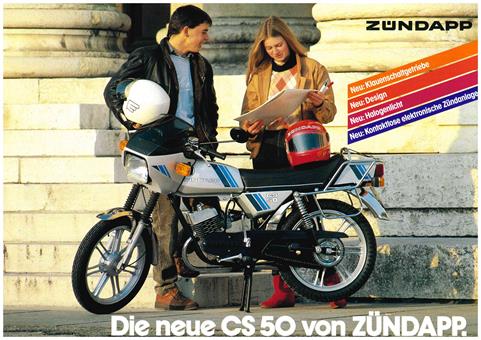 Zündapp "Die neue CS 50 von Zündapp" original Prospekt A4 NEU 