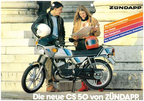 Zündapp "Die neue CS 50 von Zündapp" original Prospekt A4 