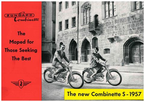 Zündapp "Die neue Combinette S-1957" original Prospekt A5 in Englisch 