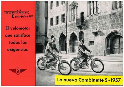 Zündapp "Die neue Combinette S-1957" original Prospekt A5 in Spanisch 