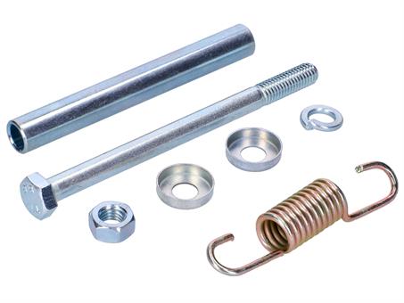 Anbauteile Set Fußbremshebel Distanzrohr, Zugfeder, Normteile für Simson S50, S5 