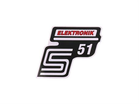 Schriftzug S51 Elektronik Folie / Aufkleber rot für Simson S51 