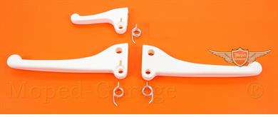 Piaggio Vespa Ciao SI Garelli Lenker Hebel Set Weiß 