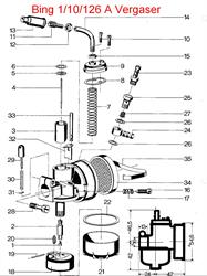 Kreidler Flory Bing 1/10/126 Vergaser Kaltstart Schieber Nr.32 