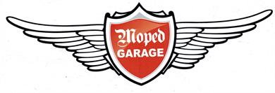 Moped-Garage Logo Schutzblech Aufkleber 7cm 