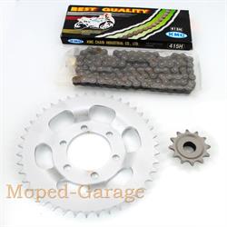 Zündapp CX Hai 50 Typ 448 KMC ISO 9001 Kettensatz 12 Ritzel 43 Kettenrad 