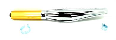 Simson Mokick Moped Tuning Auspuff 32mm Rennauspuff Chrom Gold NEU 