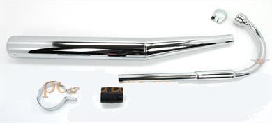 Zündapp CS 25 Mofa Auspuff Anlage mit Krümmer 36mm Typ 448 Gummi Schellen 