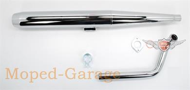 Kreidler Florett K 54 LF RM RMC LF Auspuff Anlage mit Flansch Krümmer 28mm 