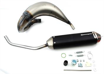 Derbi Senda DRD NOX Edelstahl Auspuff Anlage Krümmer Birne Endtopf Mokick 00 