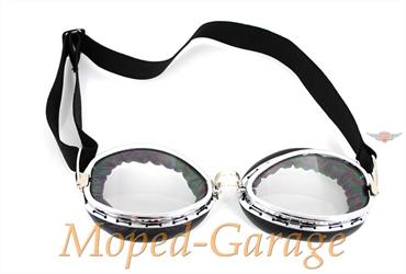 Chopper Moped Roller Motorrad Brille Old Classic Chrom 