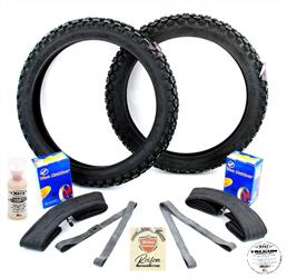 DKW Rixe Sachs Enduro Moped 2 3/4 x 17 Zoll Reifen Schlauch Set 9 teilig 