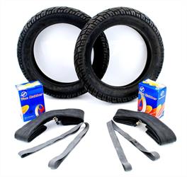 Piaggio Gilera EC 1 Mofa 3,00 x 12 Zoll Touring Reifen Schlauch Band Satz 7 teilig 