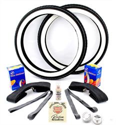 Peugeot 103 TSA Weisswand Reifen Schlauch Band Satz 2 1/4 x 17 Zoll 9tlg 