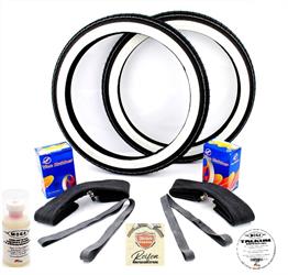 NSU Quick 50 Weisswand Reifen Schlauch Band Satz 2,50 x 19 9 tlg. 