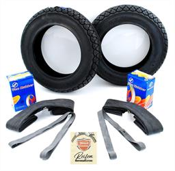 Piaggio Vespa PX 80 125 E Reifen Schlauch Band Satz 3,50 x 10 Zoll 7 tlg. 