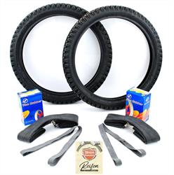 Honda SS 50 Mofa Enduro 2 1/2 x 17 Zoll Reifen Schlauch Band Satz 7 tlg. 