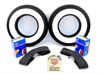 Triumph Tessy 127 150 Roller 3,50 x 8 Zoll Weisswand Reifen Schlauch Satz 5 tlg. 