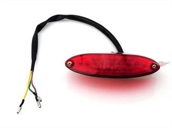 Harley Motorrad LED universal Micro Rücklicht + Tüv Oval Rot 