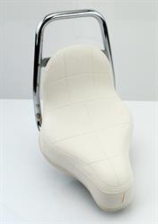 Peugeot 103 Mofa Moped Chopper Komfort Sattel mit Schrift Weiß 