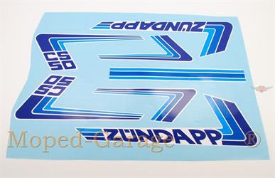 Zündapp CS 50 Typ 448 Mokick Tank Seitendeckel Aufkleber Satz 7 teilig 
