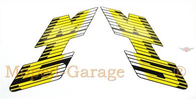 Honda MT 5 Mokick Tank Aufkleber Tankaufkleber Satz Schwarz Gelb 2 teilig 