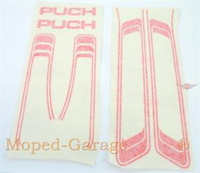 Puch Maxi S N Mofa Moped Tank Rahmen Aufkleber Satz Rot Transfer 