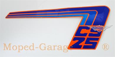 Zündapp CS 25 Mofa Seitendeckel Aufkleber Blau Orange Rechts Original 448 
