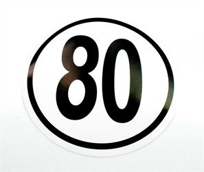 Moped Auto Anhänger Traktor Aufkleber PVC 80 Km/h 