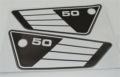 Yamaha FS 1 RD 50 Mokick Seitendeckel Aufkleber Satz Schwarz Weiß 