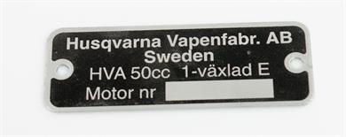 Husqvarna Motor 1 Gang Typ Schild Typen Typenschild Mofa Moped Mokick 50er 60er 