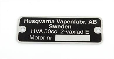 Husqvarna Motor 2 Gang Typ Schild Typen Typenschild Mofa Moped Mokick 50er 60er 