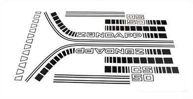 Zündapp CS 50 Typ 448 Mokick Tank Seitendeckel Aufkleber Satz 13 teilig 