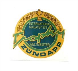 Zündapp Tankaufkleber Sixdays Trophy 1975 