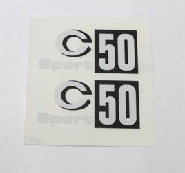 Zündapp C 50 Sport Moped Seitendeckel Verkleidung Aufkleber Satz 