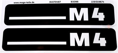 Hercules M 4 Mofa Trittbrett Seitendeckel Aufkleber Dekor Schriftzug 