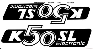 Hercules K 50 SL Seitendeckel Aufkleber Dekor Schriftzug Satz 